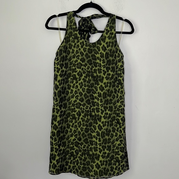 Alice + Olivia Y2K Green Trina Leopard Halter Night Out Dress - Picture 2 of 12